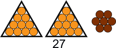 twenty-seven as two ten-triangles and seven