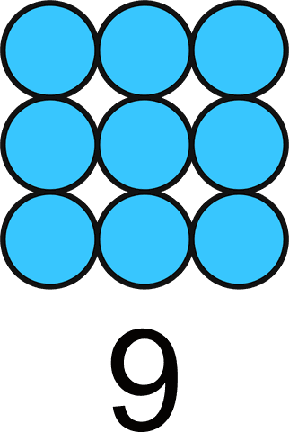 nine as a three by three square